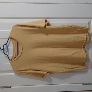 SELECTED men's mustard yellow XXL cotton t-shirt short sleeves